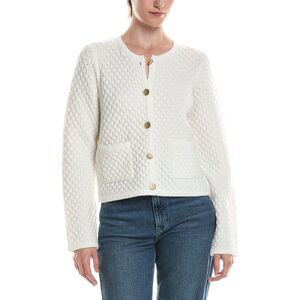 Michael Stars Womens  Cera Honeycomb Stitch Cardigan, White